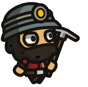 Śmieszny górnik biegnie do pracy